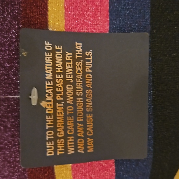 Rachel Roy Metallic Strappy Back Sweater sz L - Picture 8 of 10